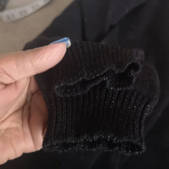 Divina Collection Ladies Knitted Crew Neck Cutout Sweater Black Size - Picture 14 of 16